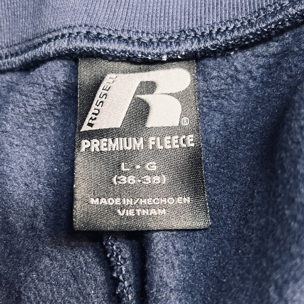 Russell Athletic Premium Fleece Sweatpants Men's L Blue Cove Drawstring EUC - Picture 4 of 5
